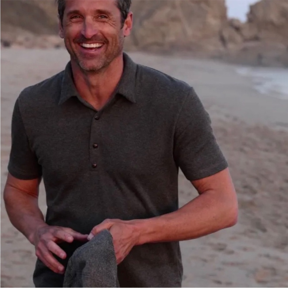 Men's bleusalt gray polo shirt